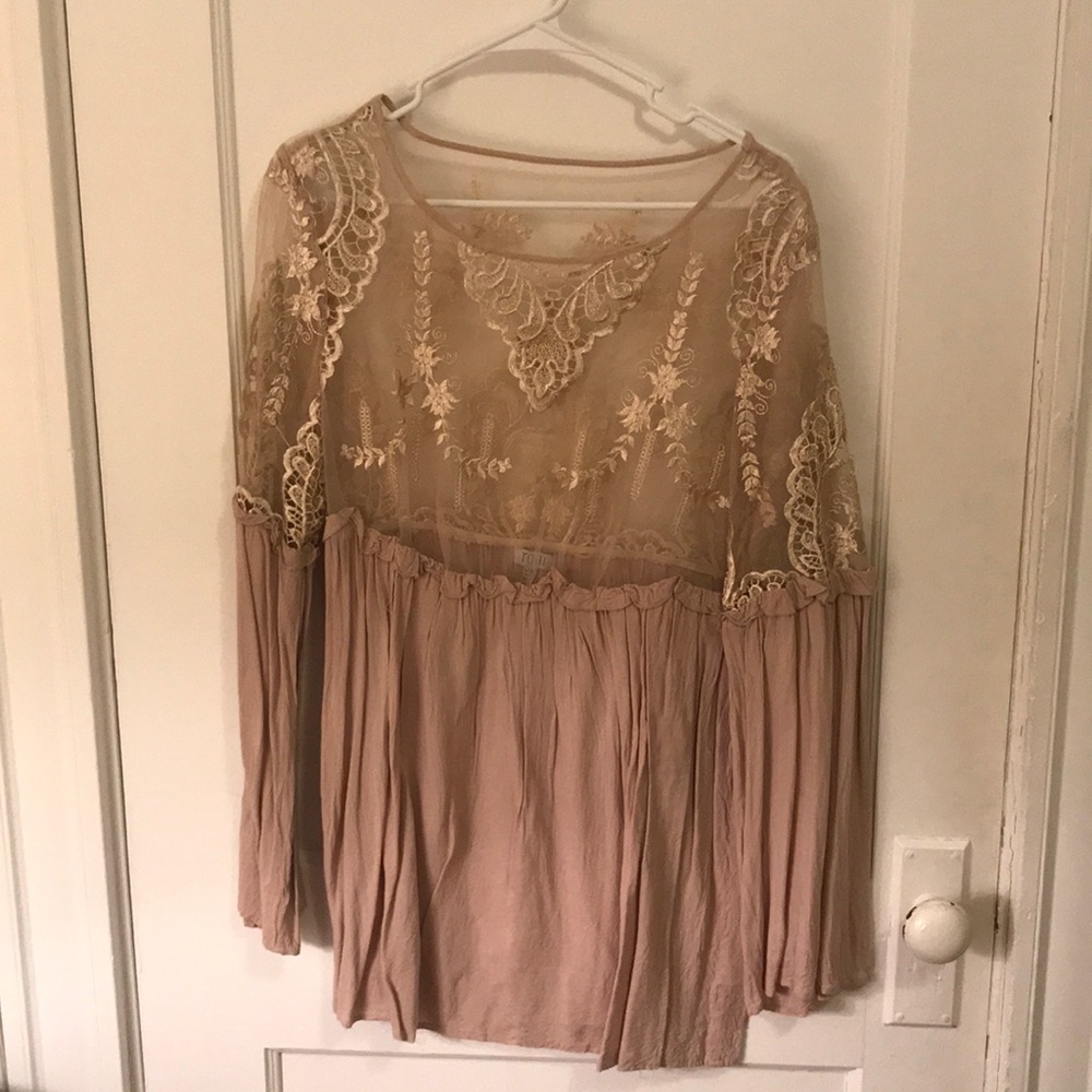 Tobi sheer long sleeve top